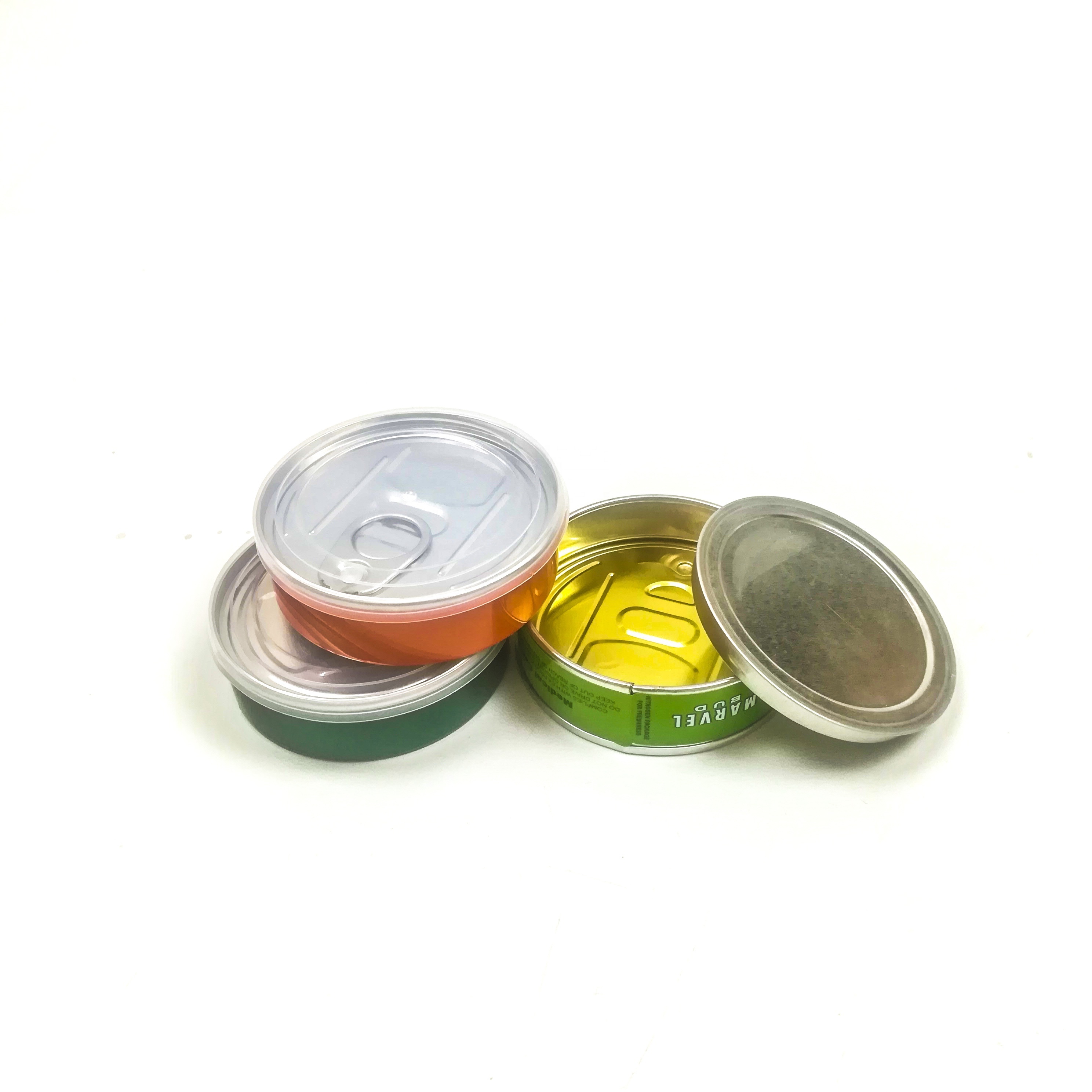 Wholesale 100ml Cookies Labels Stickers Cali Tin 3.5g Tuna Can Pressitin Self Seal Cans