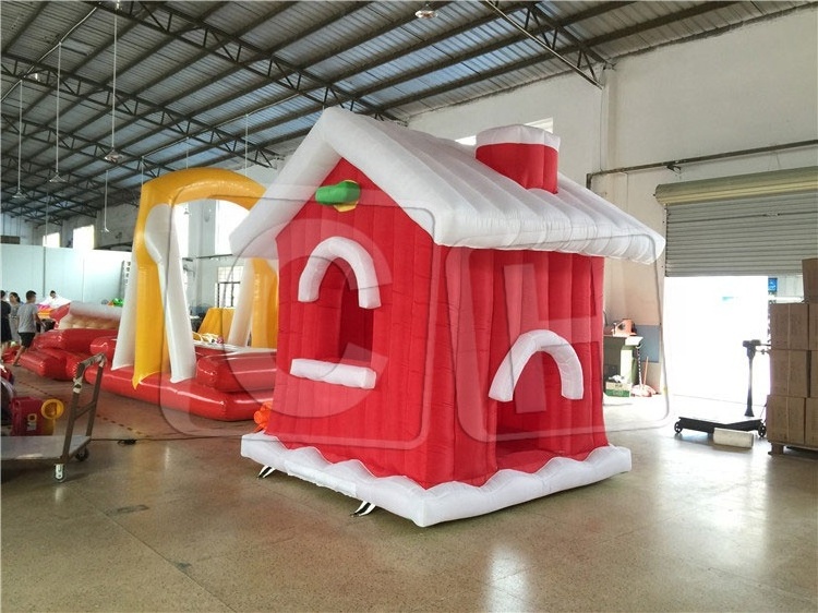 Snow Christmas House Inflatables Santa Claus  Decoration Advertising Inflatable Christmas bouncer house with tent