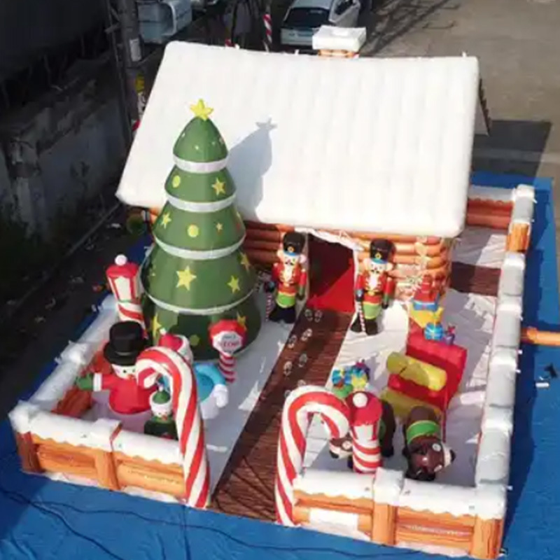 New design inflatable cube Santa grotto Classical Christmas theme party decoration waterproofed winter inflatable house tent