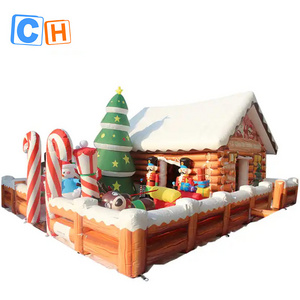 New design inflatable cube Santa grotto Classical Christmas theme party decoration waterproofed winter inflatable house tent