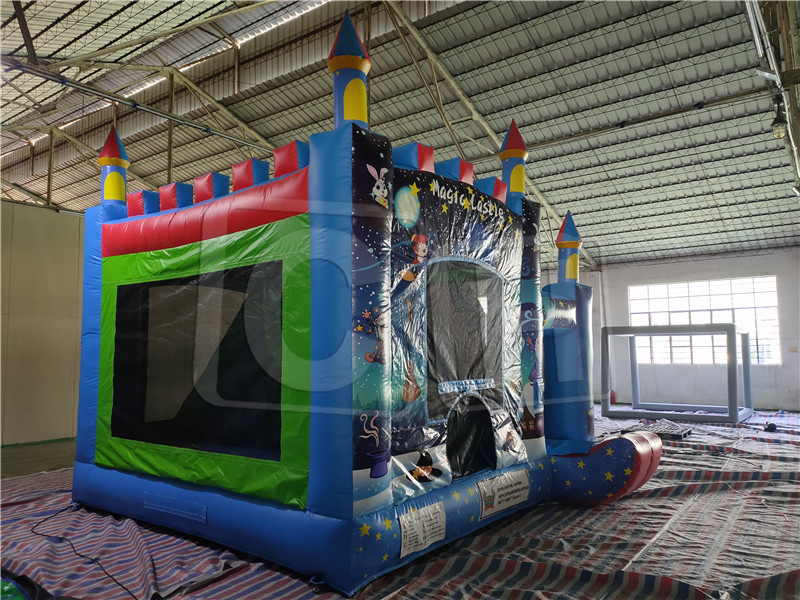 New Arrival inflatable bouncer house with slide for Halloween, inflatable outdoor bouncer castle for party