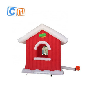 Snow Christmas House Inflatables Santa Claus  Decoration Advertising Inflatable Christmas bouncer house with tent