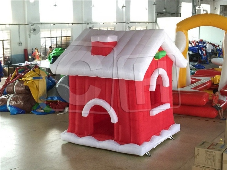 Snow Christmas House Inflatables Santa Claus  Decoration Advertising Inflatable Christmas bouncer house with tent