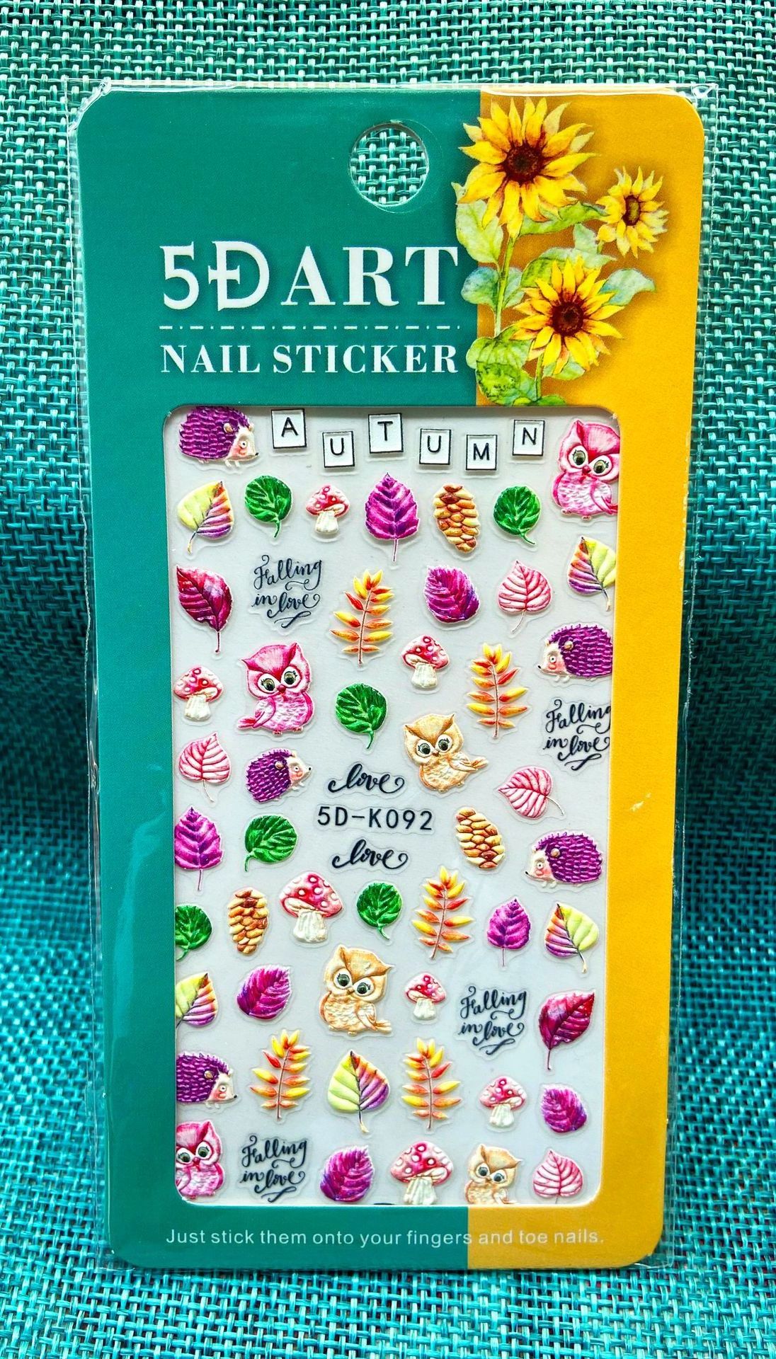 New Murakami Slime Sun Flowers Sunflower Fall Autumn Maple Leaf 5D Nail Art Stickers