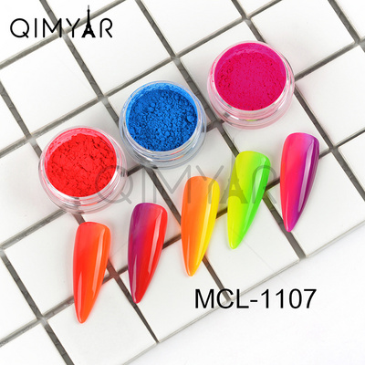 Newest arrival 12 colors  fluorescence glow in the dark acrylic nail powder