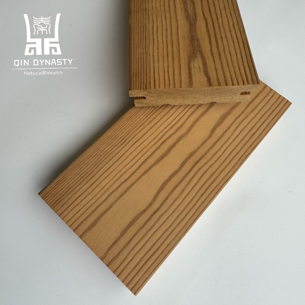 Thermo Hardwood Outdoor Flooring Snap Together Wood Flooring Decking Balcony Flooring Outside Backyard Decor Wooden