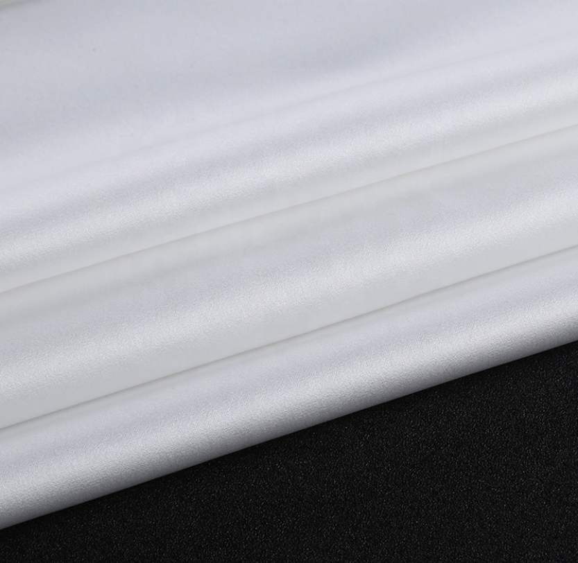 elegant 100% polyester bridal thick satin duchess satin fabric for wedding dress