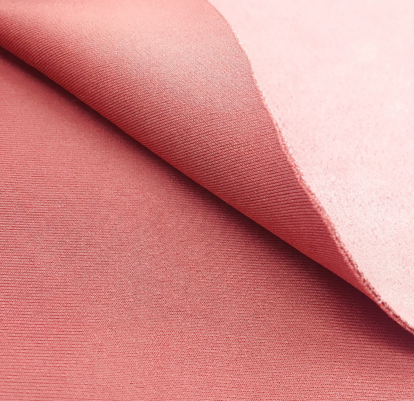 spandex pink color scuba suede fabric for windbreak