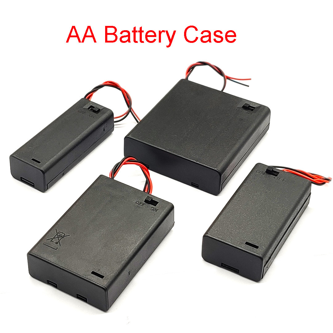 1/2/3/4 Slot AA Battery Holder AA Battery Box Case 1x 2x 3x 4x AA Battery Case With Switch DIY