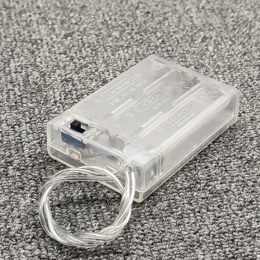 AA Battery Case 3AA 4.5V Battery Holder AA Battery Box Case With Switch Lead Transparent