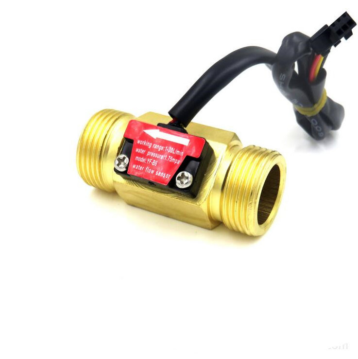 B6 DN20 G3/4'' OD25.4mm Water Flow Hall Sensor Switch 1-30L/min Flow Meter For Industrial Control Liquid Circulating