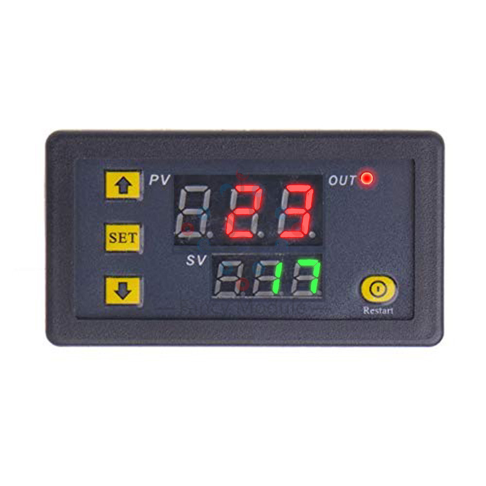 AC 220V 20A 1500W Adjustable Timer Delay Relay Module Dual Digital LED Display Time Switch 0-999s 0-999m 0-999h for Car