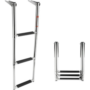 Stainless Steel in-Board Telescoping Ladder Folding Dock Ladder for Marine Boat Yacht Swimming Pool