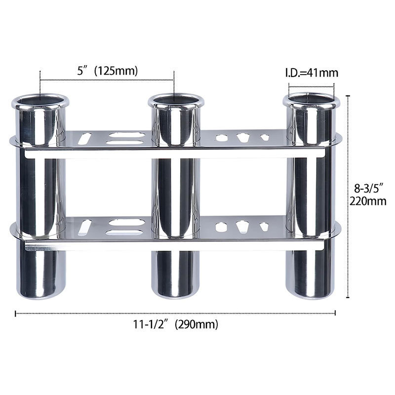 Boat Accessories Fishing Rod Holder Mirror Polished Stainless Steel Yacht Sea Outrigger Bases Set