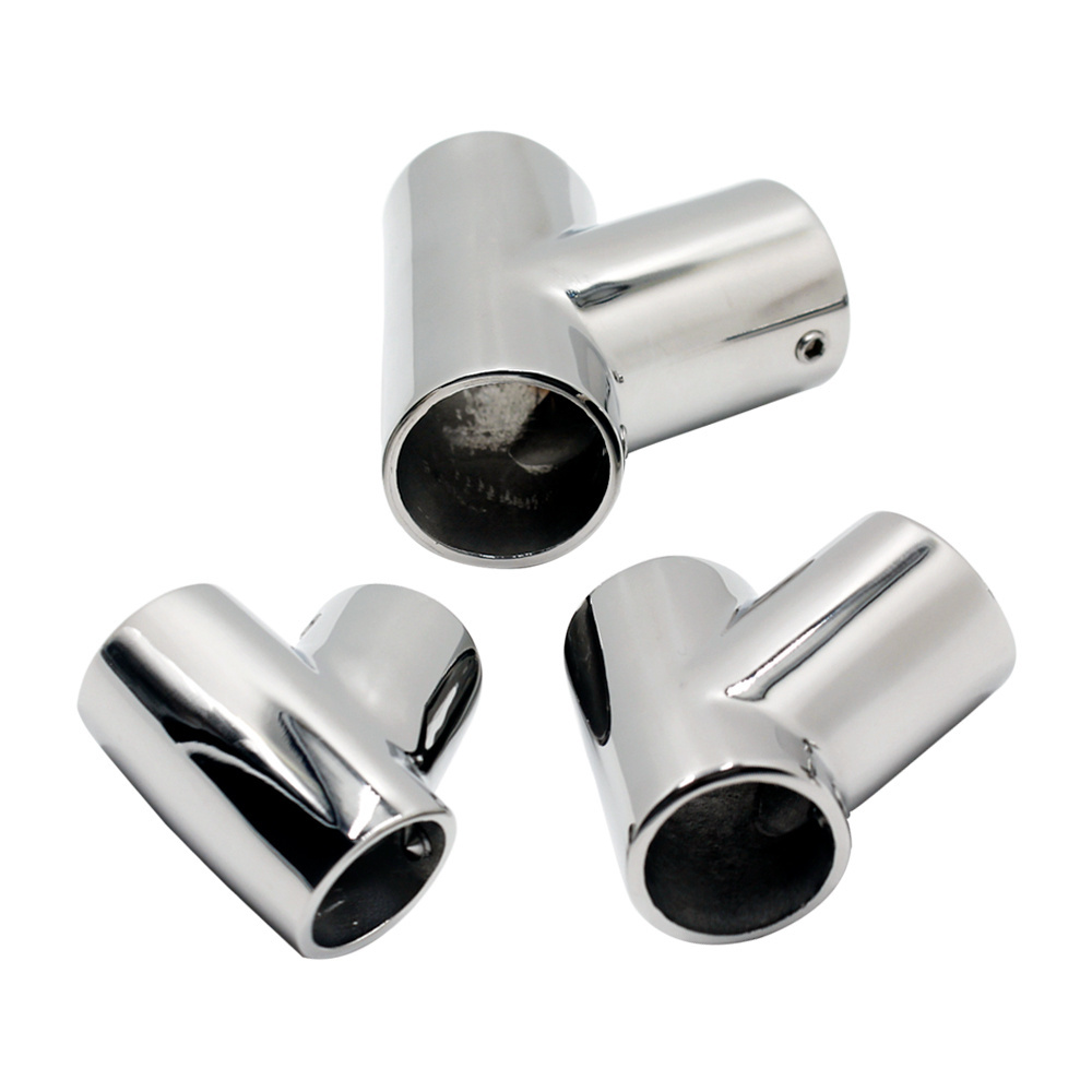 316 Marine Stainless Steel Boat Hand Rail Fittings 60 Degree Tee Pipe Tube Connector Clamp