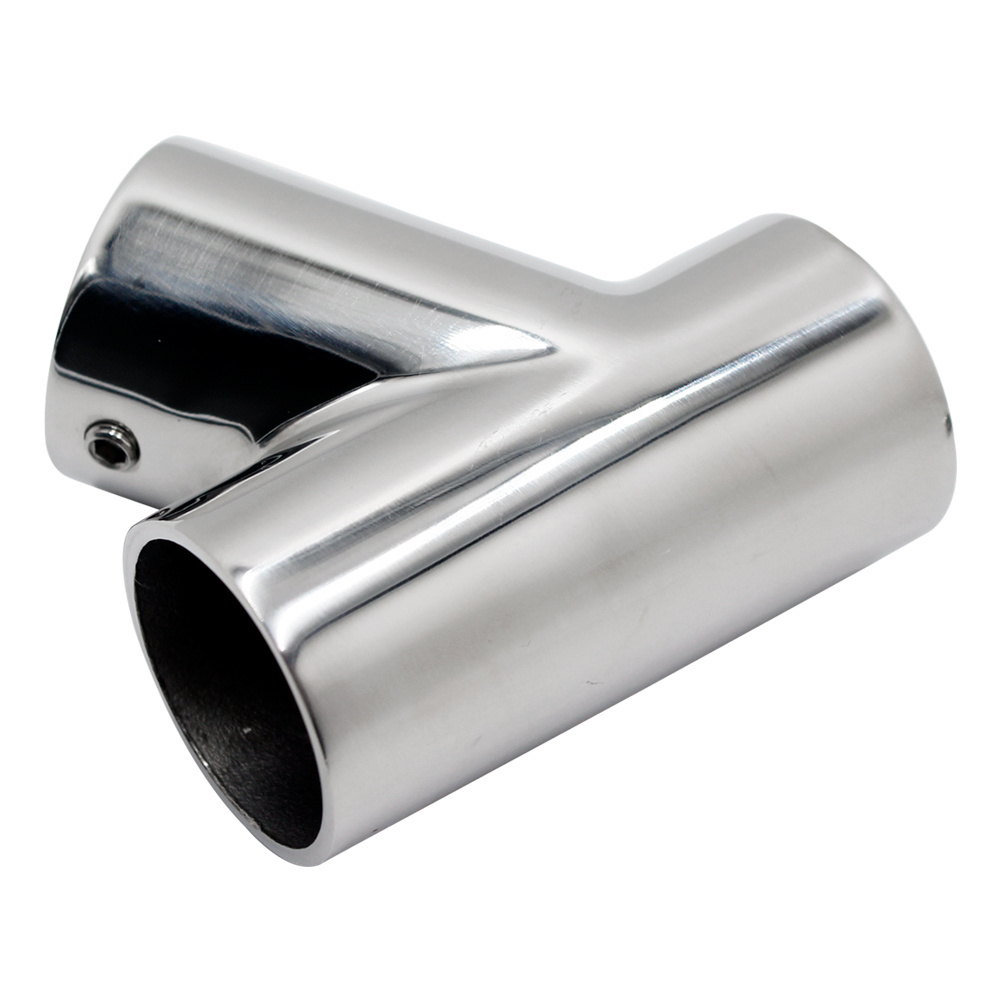 316 Marine Stainless Steel Boat Hand Rail Fittings 60 Degree Tee Pipe Tube Connector Clamp