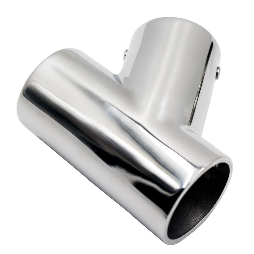 316 Marine Stainless Steel Boat Hand Rail Fittings 60 Degree Tee Pipe Tube Connector Clamp