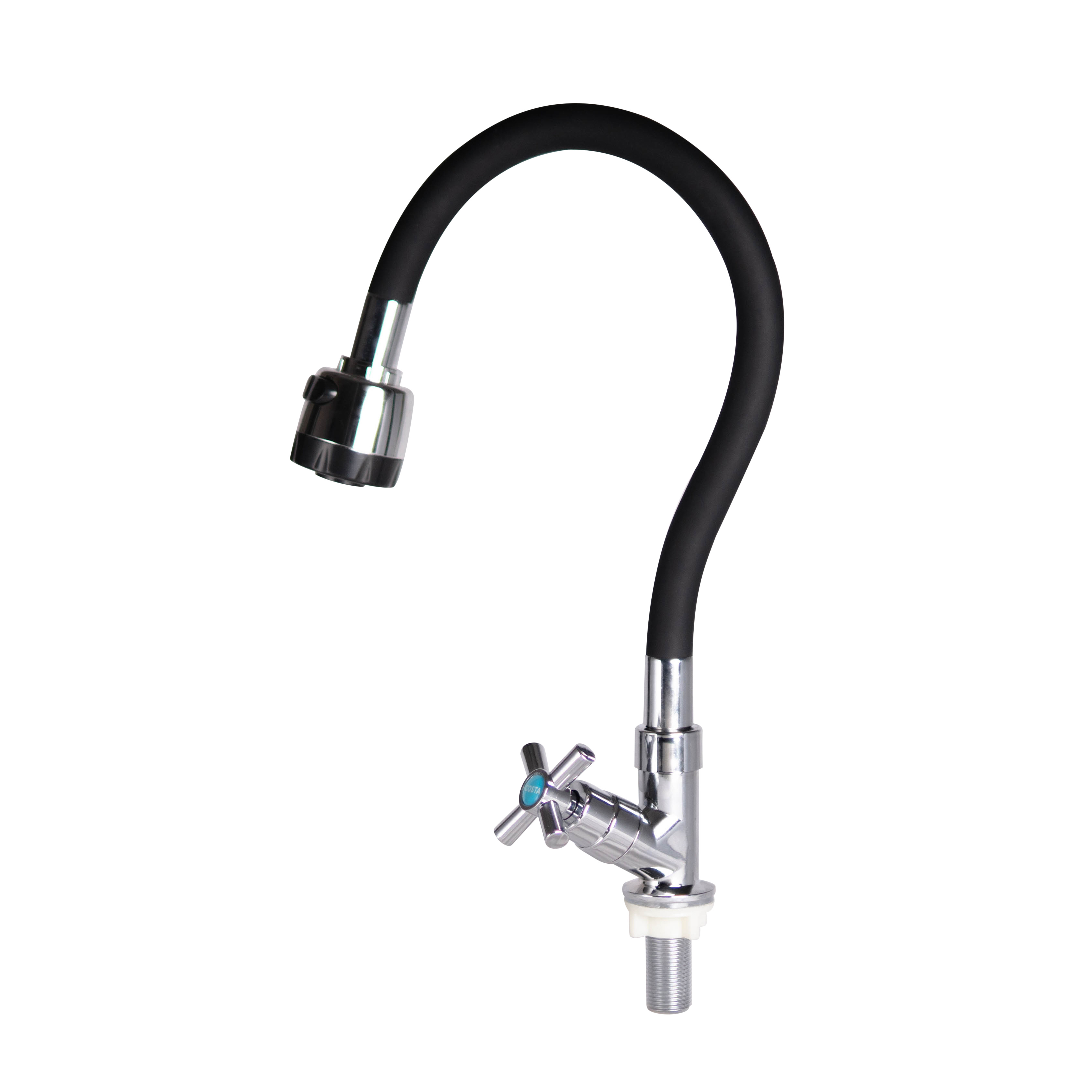 water saving cold water wall mounted kitchen tap with flexible spout plastic faucet