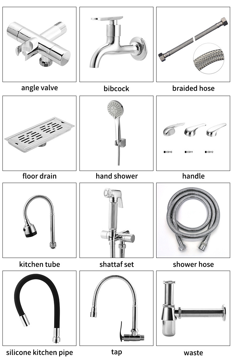 Bathroom brass hand held bidet sprayer With Shower Wall Mounted brass health faucet square toilet bidet shattaf