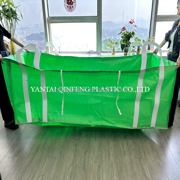 1 ton bag reusable yellow red green pink waste skip dumpster liner bin construction management trash garbage rubbish bag