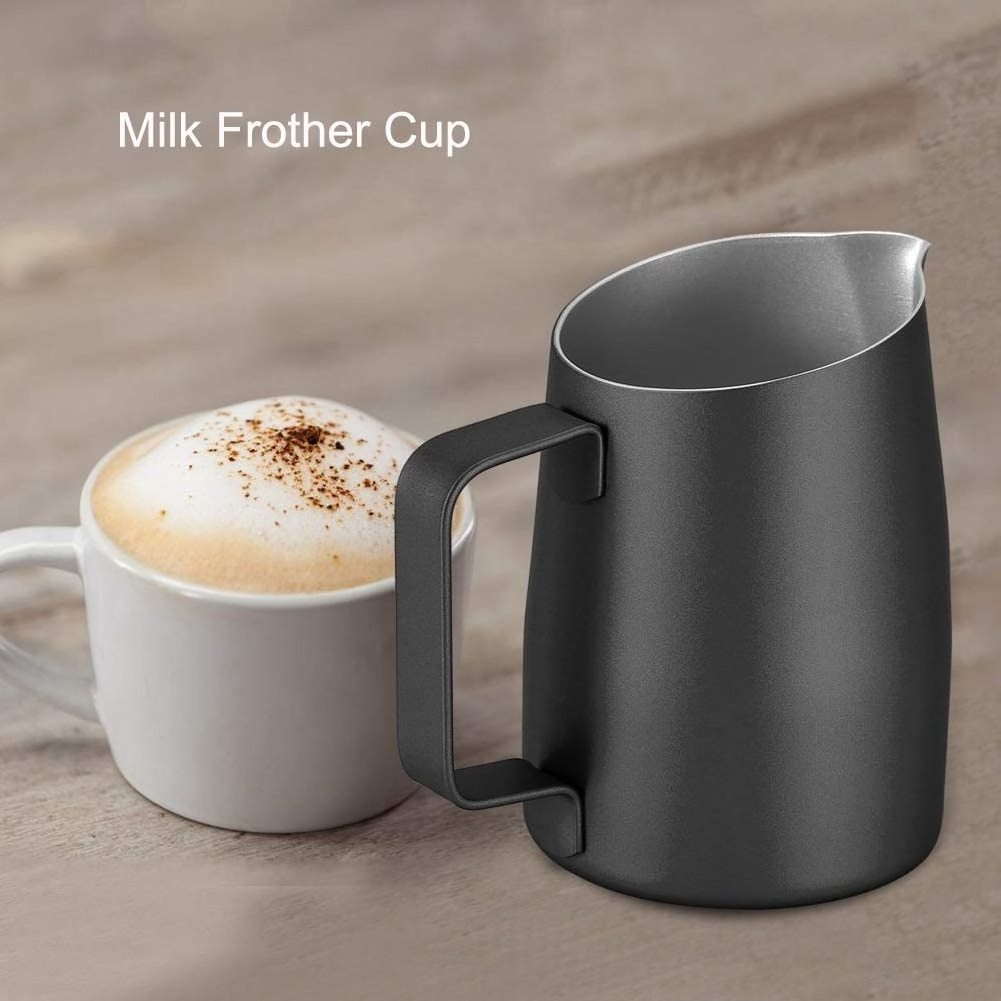 Stainless Steel Gallon Black Latte Maker Arab Sharp Spout Frothing Barista Coffee Frother Milk Jug Pitcher