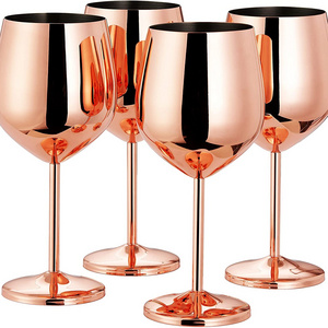 Professional Stainless Steel 18/8 Gold Wine Goblet Wholesale Bulk Cocktail Martini Metal Stemless Champagne Glasses