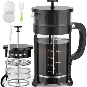 Large Capacity 800ml Hand Air Press Coffee Set Dispenser Tea Maker Camping Plastic Glass Stainless Steel French Press