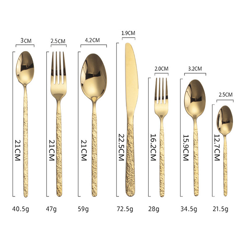 Luxury Metal Knife Spoon Fork Set Royal Doulton Stainless Steel Flatware Sets Restaurant Wedding Gold Cutery Set