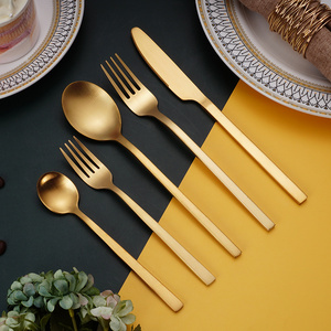 Wholesale Modern Spoon Fork Knife Kitchen Gold Cutlery Set Luxury High Quality Stainless Steel Flatware Sets for Wedding