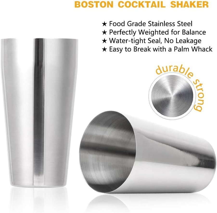 Modern Stainless Steel Boston Shakers 600/800ml Bar Accessories Customized Bar Tools Bartender Multi Color Cocktail Shakers