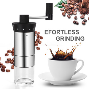 Portable Adjustable Manual Coffee Bean Mill With Ceramic Burs Stainless Steel Coffee Grinder