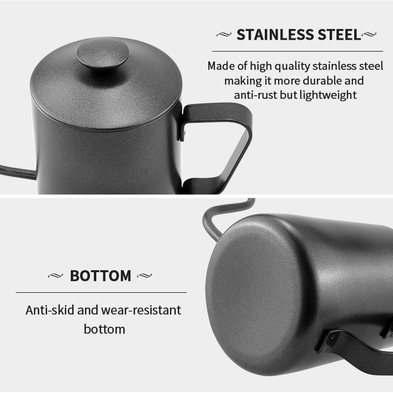 Pour Over Gooseneck Pot Stainless Steel Drip Espresso And Tea Maker Water Brewing Thermometer Coffee Kettle