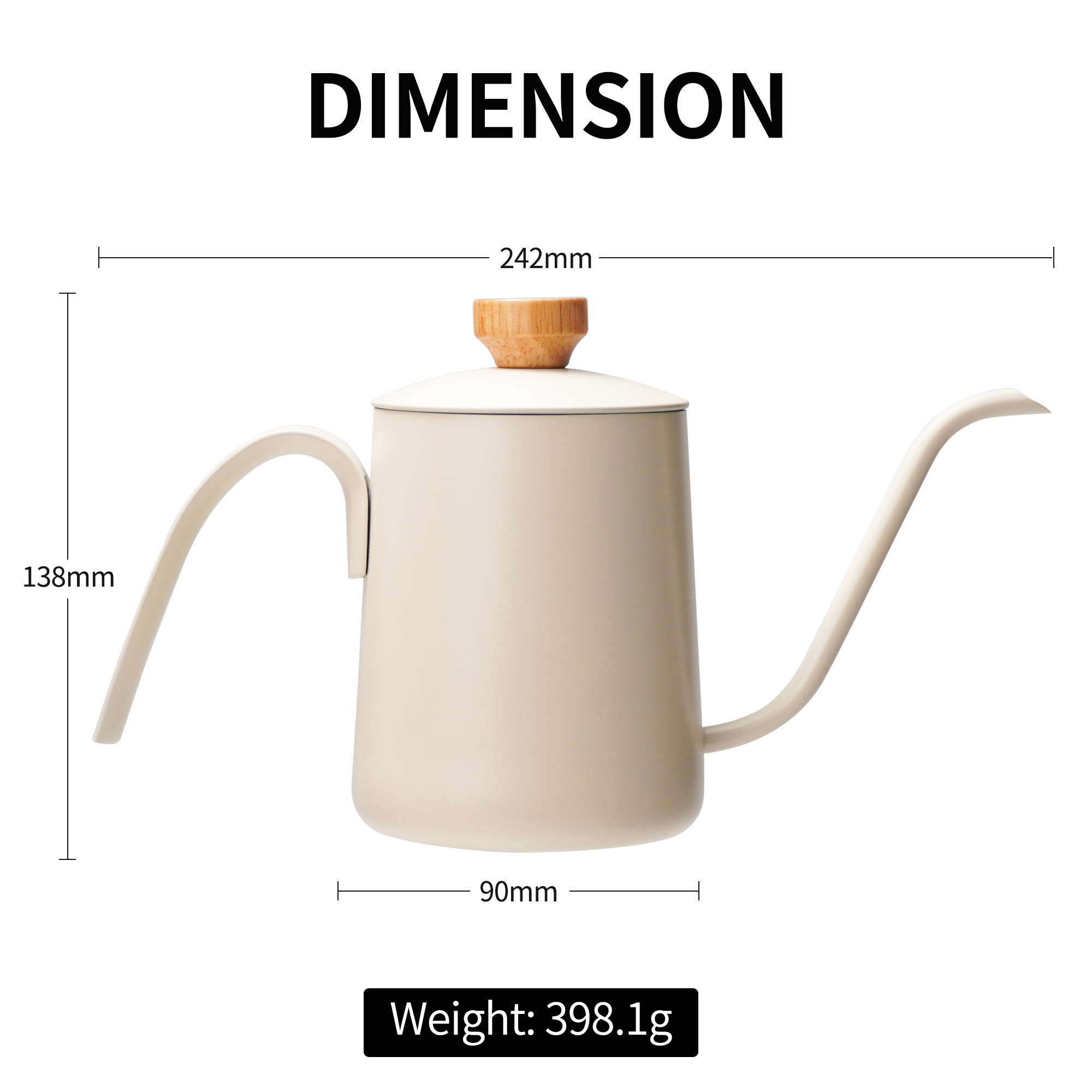 Custom Logo Color Barista Tool Coffee Kettle Stainless Steel Camping Travel Drip Pour Over Gooseneck Brewing Coffee Pot