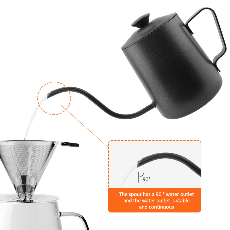 Pour Over Gooseneck Pot Stainless Steel Drip Espresso And Tea Maker Water Brewing Thermometer Coffee Kettle