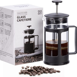 Hot sell Glass Coffee Maker Pot Coffee shop Gift 350ml 600ml Borosilicate Glass Filter Portable French Press Pot