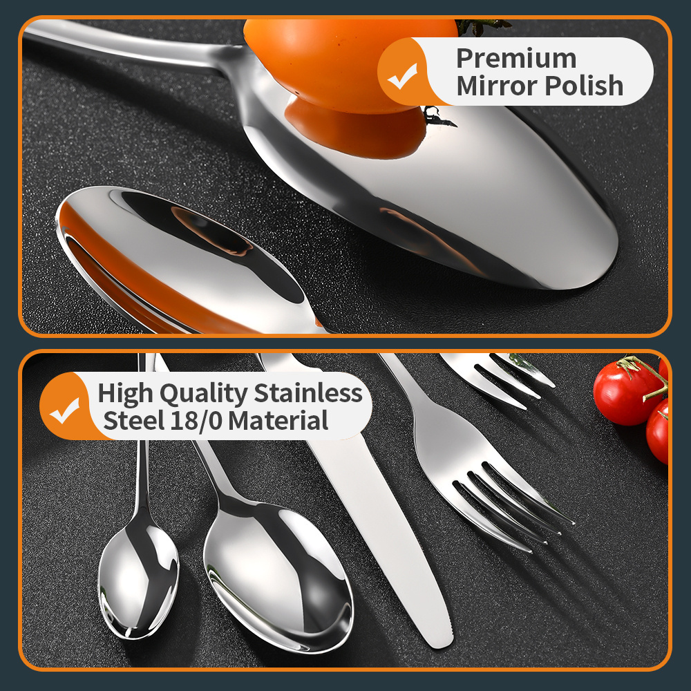 High Quality Silverware Besteck Luxury Mirror Polish Vajilla White And Gold Flatware Stainless Steel Cutlery Sets