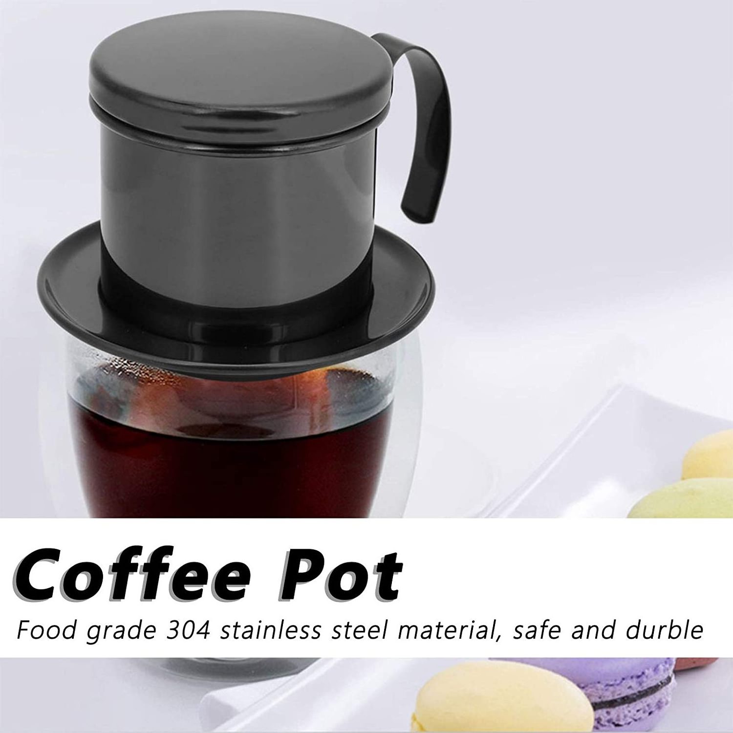 Ready To Ship Custom Printing Metal Vietnamese Phin Coffee Filter Vietnam Reusable Stainless Steel Drip Coffee Filter