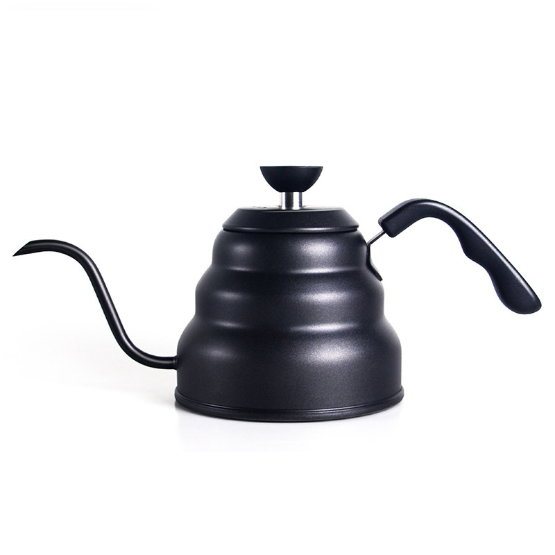 QZQ Wholesale Hand Pour Over Long Spout Drip Kettle With Black Handle  Hotel Stainless Steel Gooseneck Coffee Pot