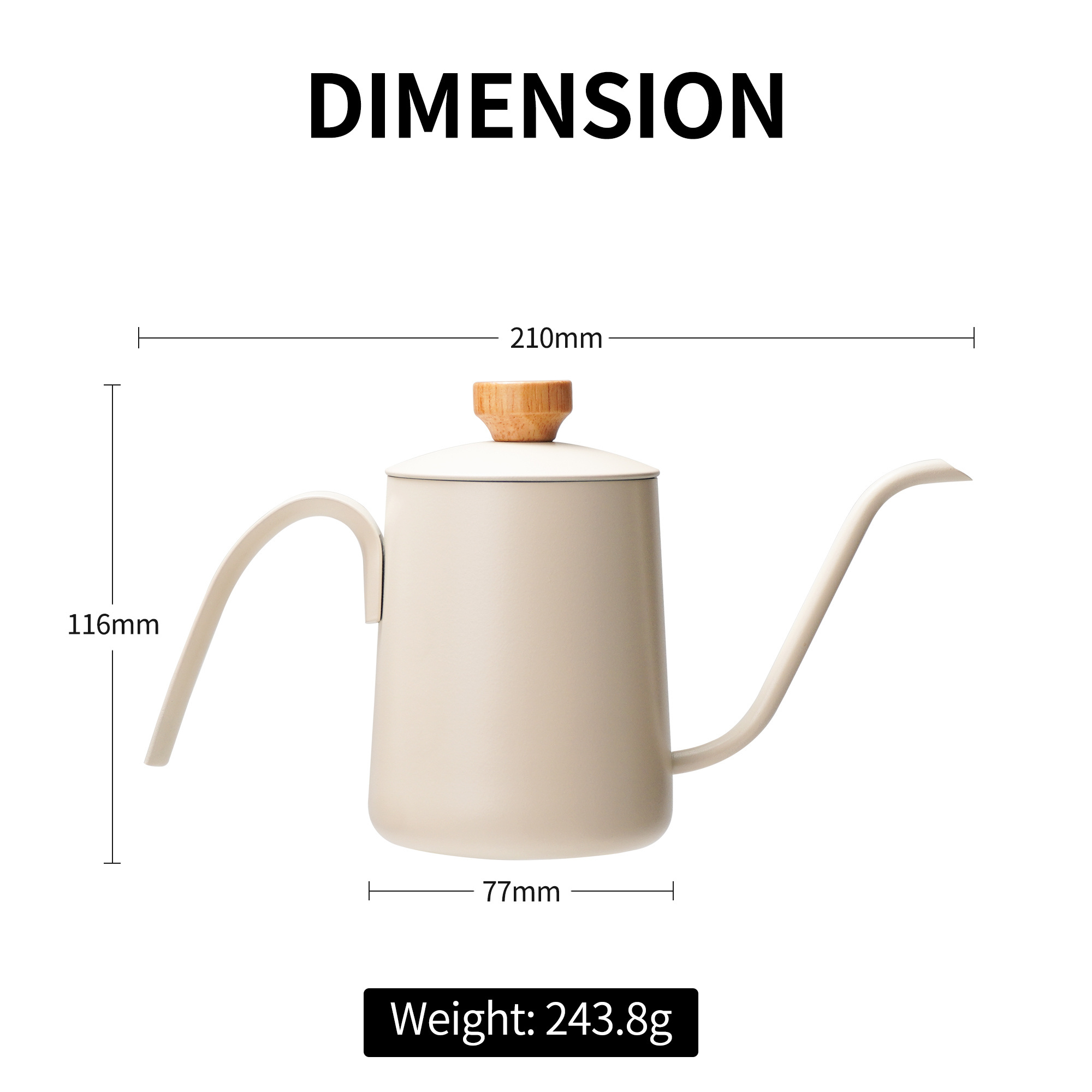 Custom Logo Color Barista Tool Coffee Kettle Stainless Steel Camping Travel Drip Pour Over Gooseneck Brewing Coffee Pot