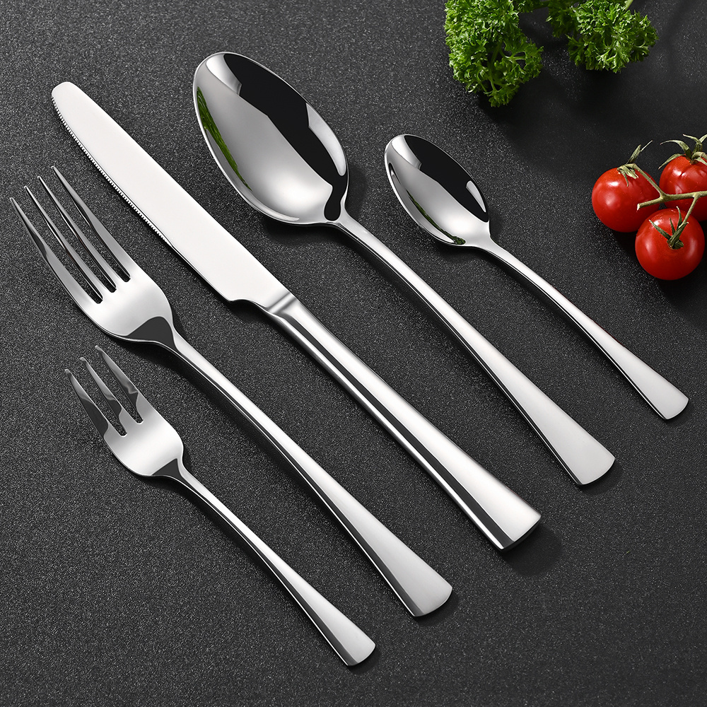 High Quality Silverware Besteck Luxury Mirror Polish Vajilla White And Gold Flatware Stainless Steel Cutlery Sets