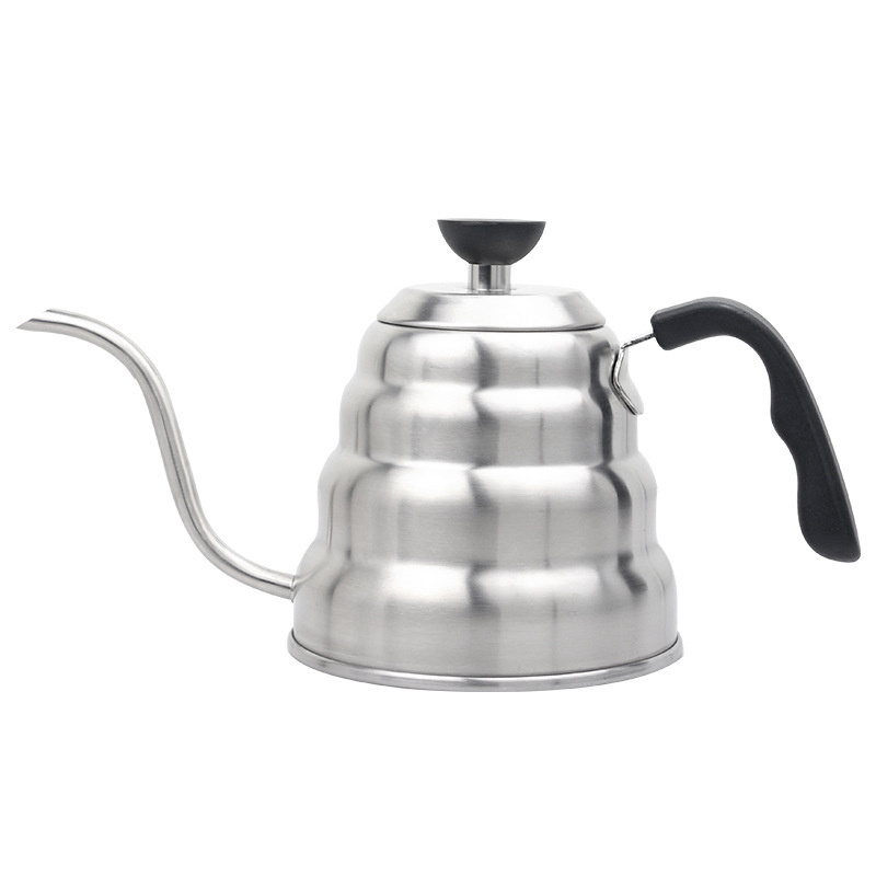 QZQ Wholesale Hand Pour Over Long Spout Drip Kettle With Black Handle  Hotel Stainless Steel Gooseneck Coffee Pot