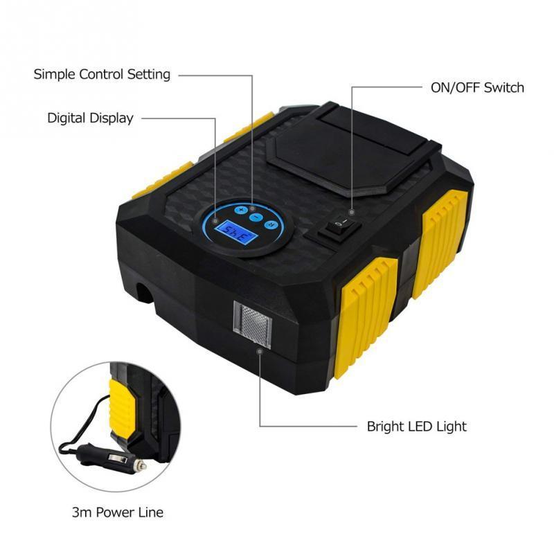 Digital Tire Inflator DC 12 Volt Car Portable Air Compressor Pump 150 PSI Car Air Compressor for Car Motorcycles Bicycles