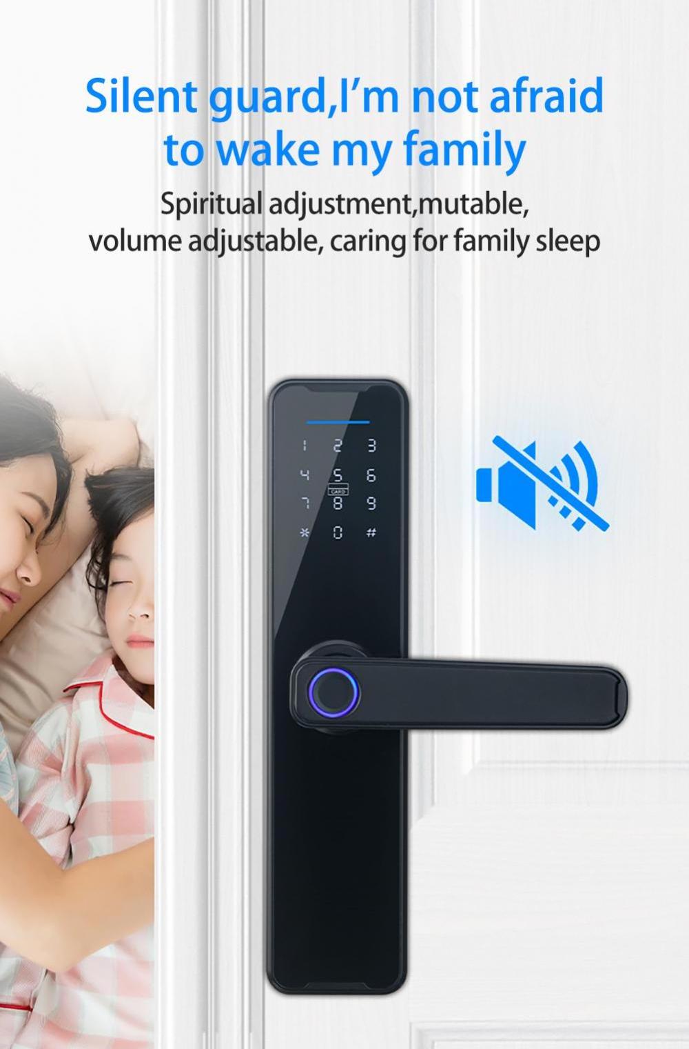 Tuya Smart Fingerprint Lock Home Security Intelligent Door Lock With WiFi APP Password RFID Unlock Electronic Hotels