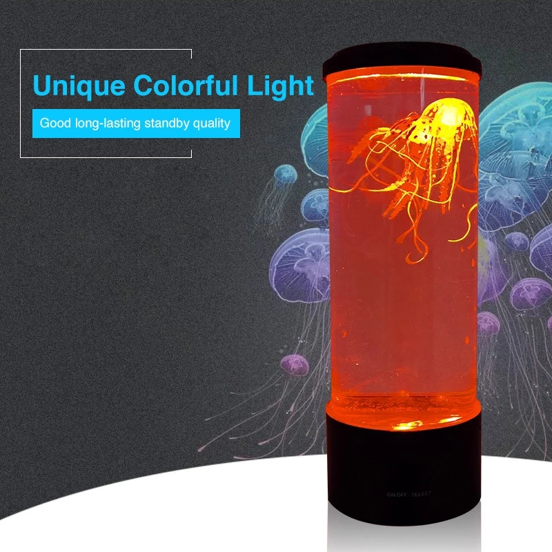 LED tower Jellyfish lamp with night light USB Mood Desk Bedside Lamp Fantasy Aquarium Hypnotic Color Home Decor