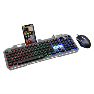 Backlit RGB Laptop Keyboard Waterproof Portable Gaming Keyboard mouse combos For Computer Accessories 104 Keys Usb