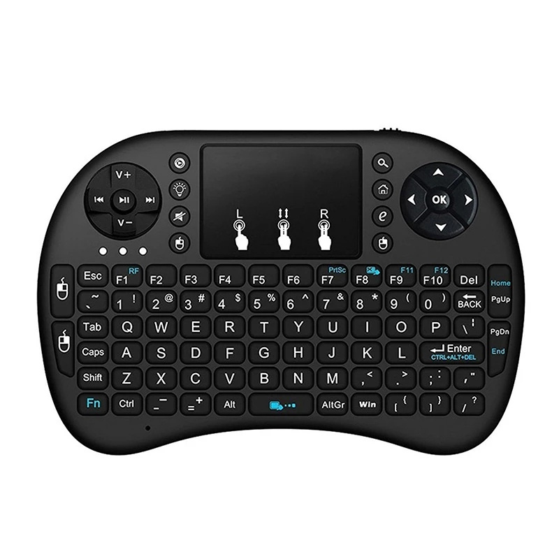 2.4G Wireless Keyboard Portable Touchpad Color Backlit Air Mouse I8 Mini Wireless Folding Keyboard For Android TV Box