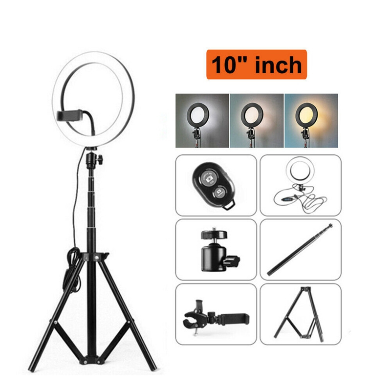 Youtube /Tiktok Makeup Live Photography Video Camera Studio 10 Inch ring light Led with tripod stand phone holder USB Ring Lamp