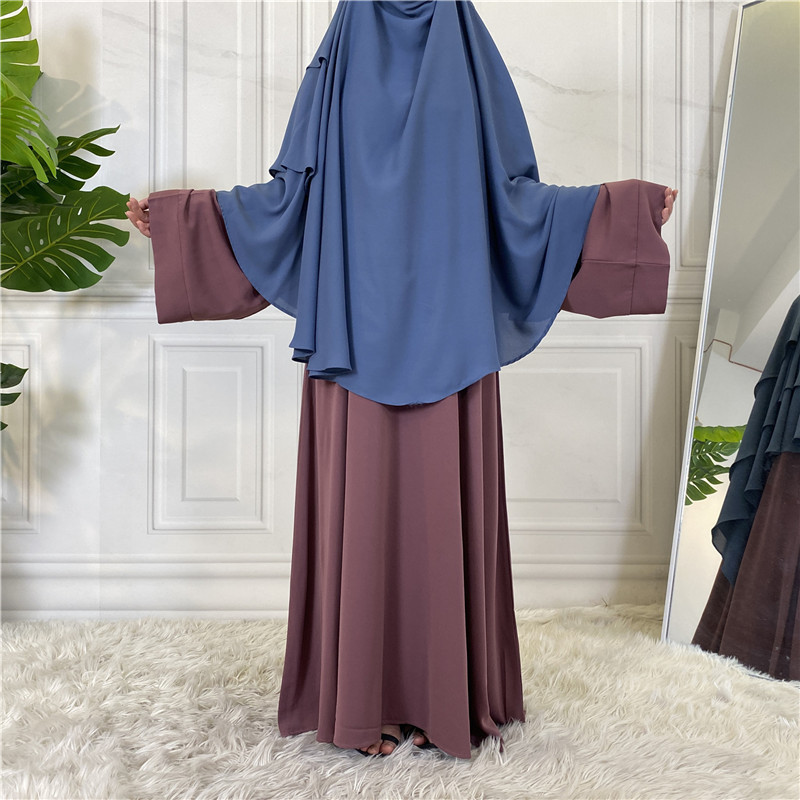 2022 New Muslim Ladies Basic Shawl 3 Layers Women's Chiffon Long Hijab layers Headscarf Islamic prayer hijab muslim