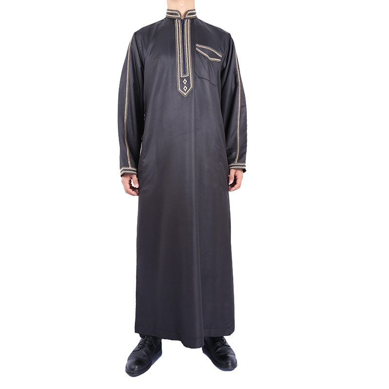 Islam Kaftan Muslim for Men Clothing Moroccan Caftan Hand Embroidered Loose and Breathable Djellaba Abaya Thobe for Men  2023