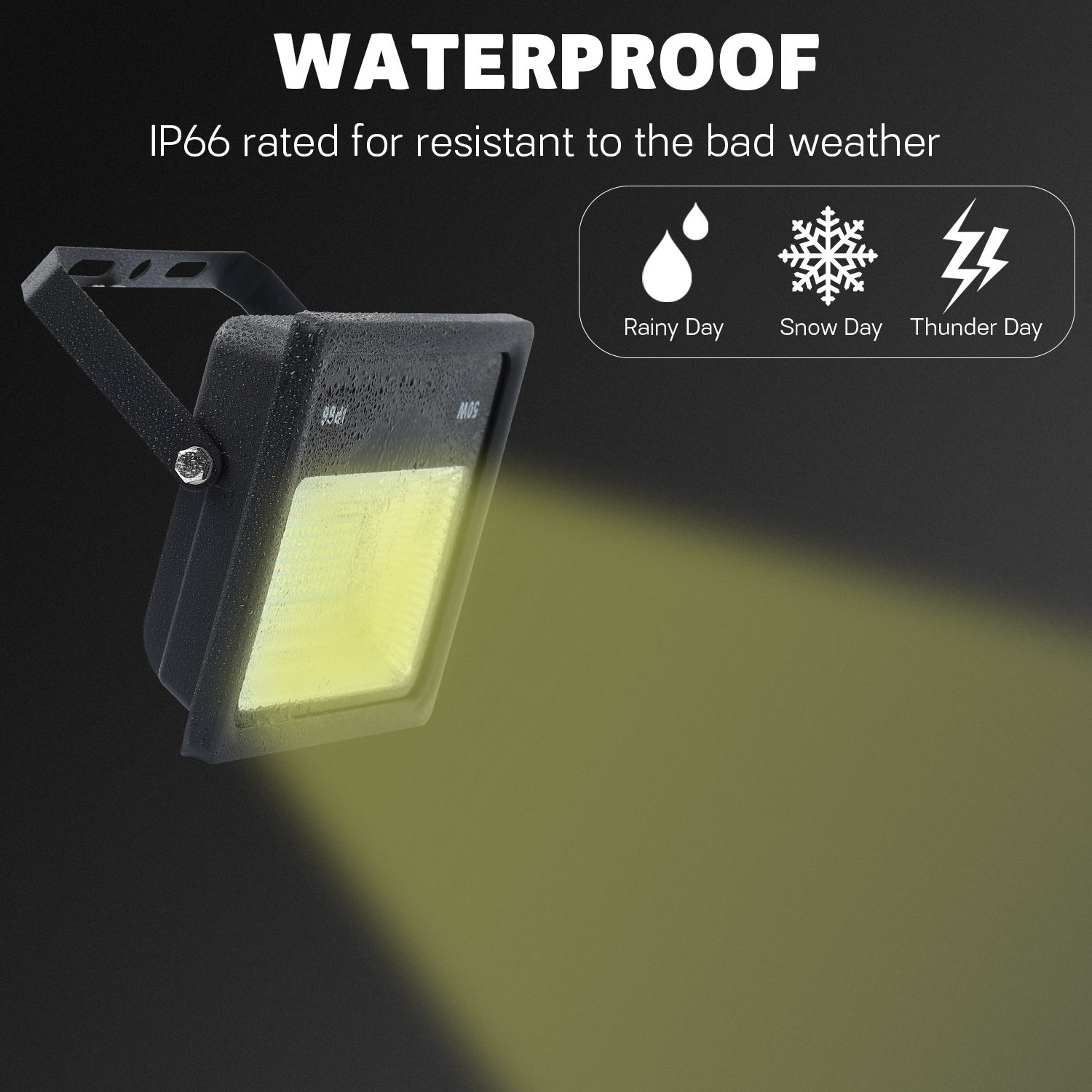 LED flood Light low voltage 12V DC 20W 2000lm 6500K Daylight White Security light IP65 Outside Waterproof for solar yard light